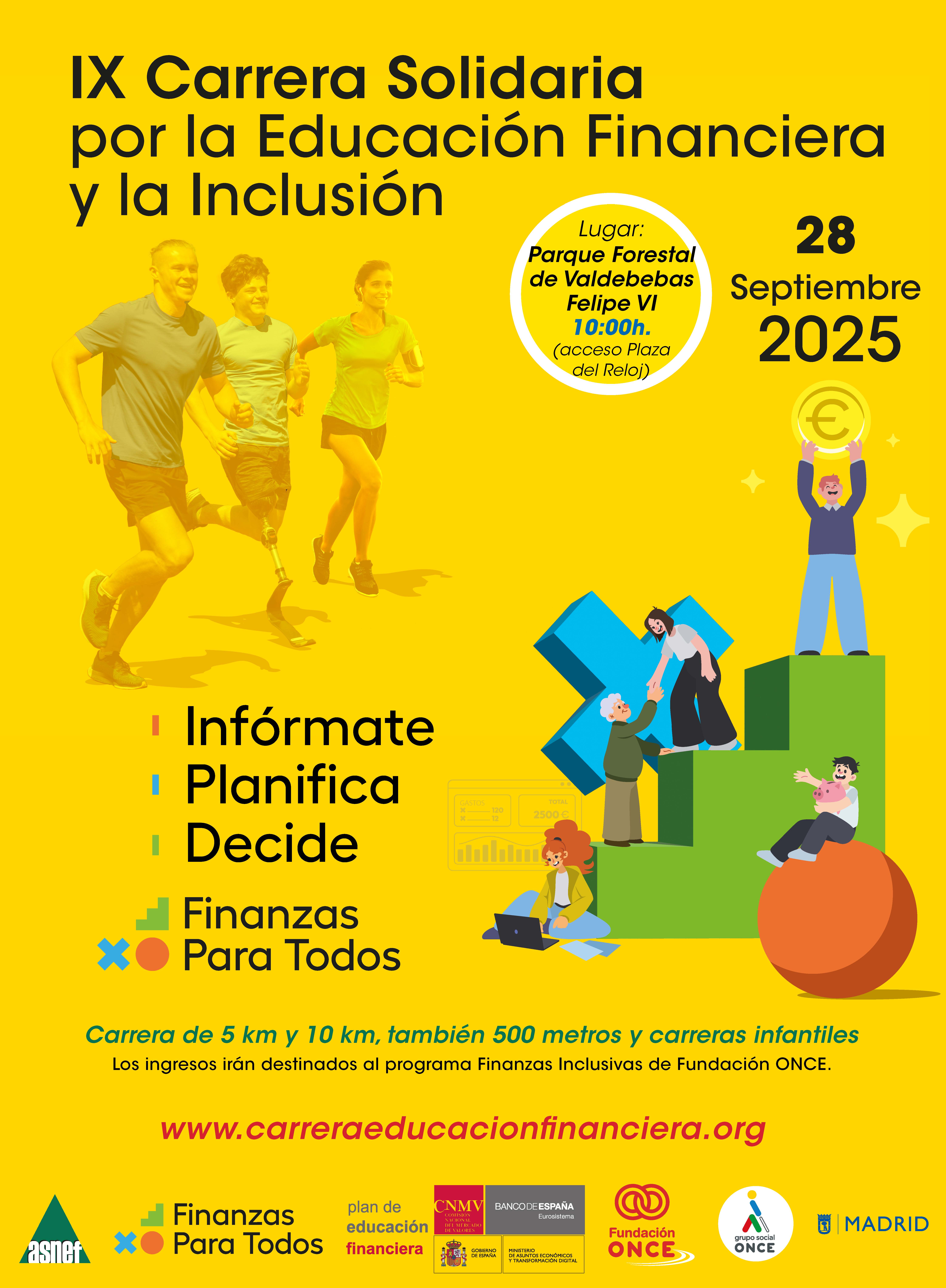 ASNEF y Fundación ONCE organizan la IX Carrera Solidaria por la Educación Financiera y la Inclusión
